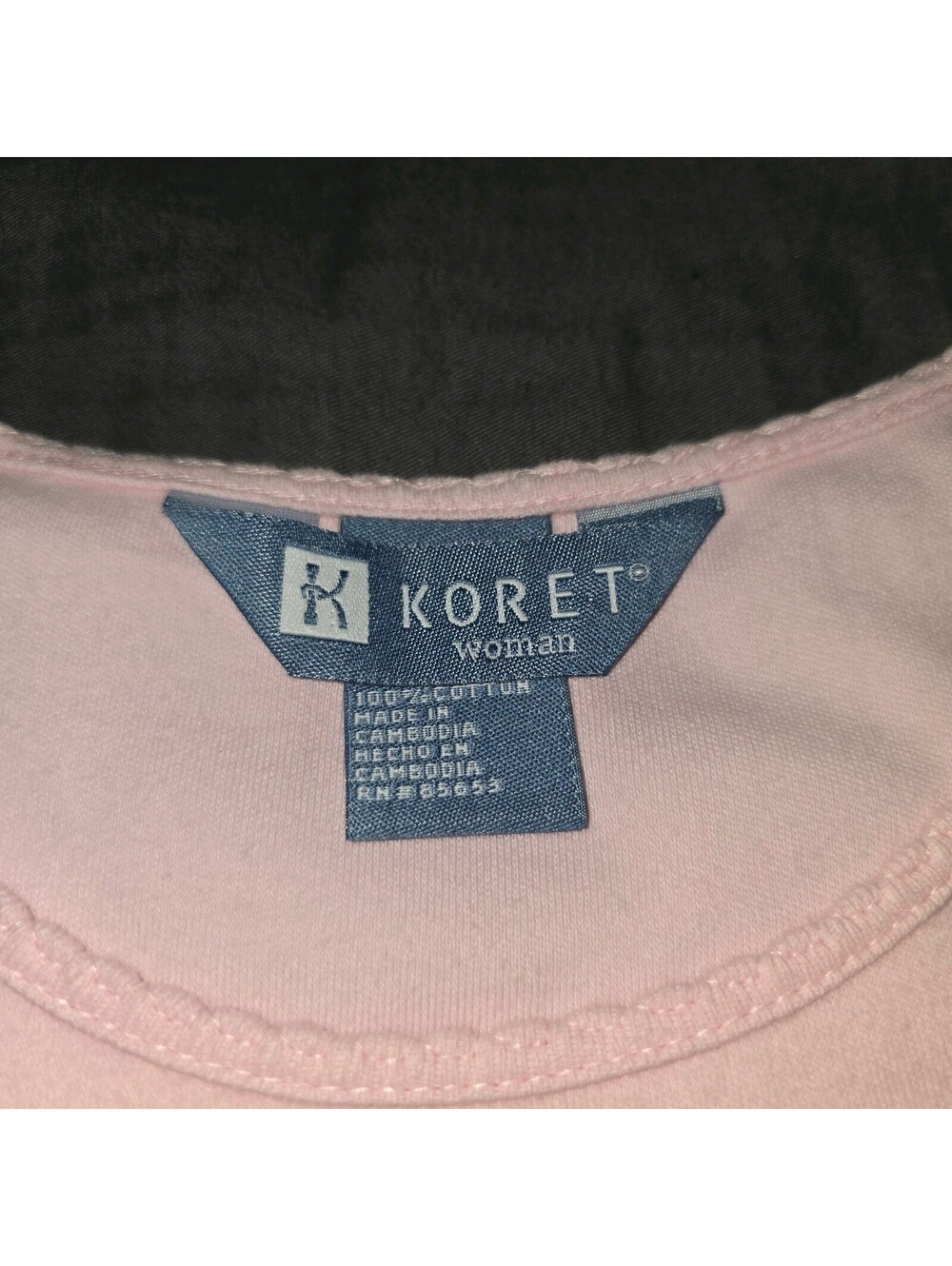 Koret Pastel Pink 1X Sleeveless Cotton Round Neck Tank Top - Picture 5 of 6